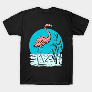 Pink Flamingo Nature Illustration Gift T-Shirt